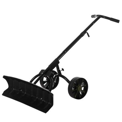 Extra Wide 36 in. Snow Shovel Plow Pusher Remover with Large Rugged Wheels, H...