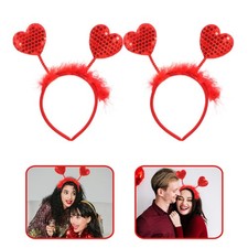 4pcs Heart Headband: Valentine's Day Headband - Sequin Heart Head Bopper -