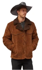 Brixton Wallace Brown Corduroy Sherpa Lined Trucker Jacket Men’s Sz M Coat $169