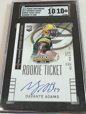 Davante Adams 2014 Contenders Rookie Ticket On-Card Auto RC #212 SGC 10/10. rookie card picture