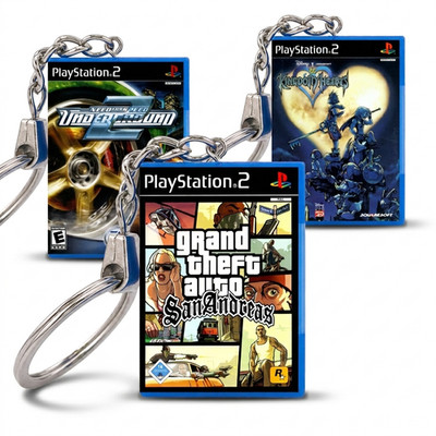 PS2 PlayStation 2 Miniatur Spielhülle Schlüsselanhänger Spieleauswahl Geschenk