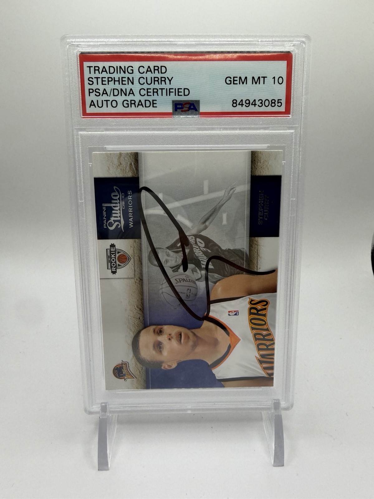 2009-10 Panini Studio Stephen Curry #129 Autograph RC PSA Auto 10 - Sig On Card! view 7