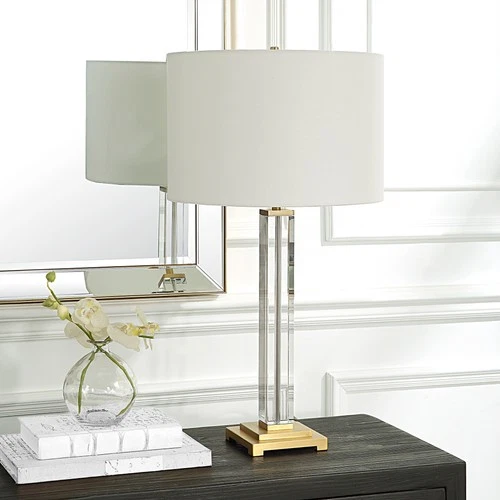 Uttermost Crystal Column Table Lamp - 28"H, Shade 10"H x 15"Dia - Picture 3 of 6