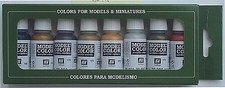 Vallejo 17ml Bottle Metallics Model Color Paint Set 8 Colors - Hobby and