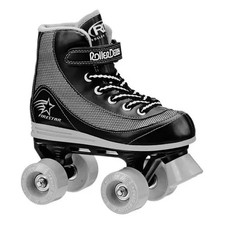 Roller Derby youth Firestar Black Gray Lace Up Roller Skate - Size 4