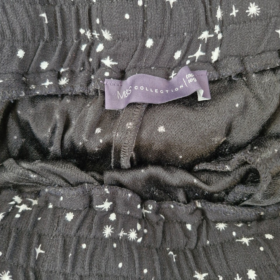 Marks and Spencer Star Lounge Trousers Womens Size 16 Medium Black eBay