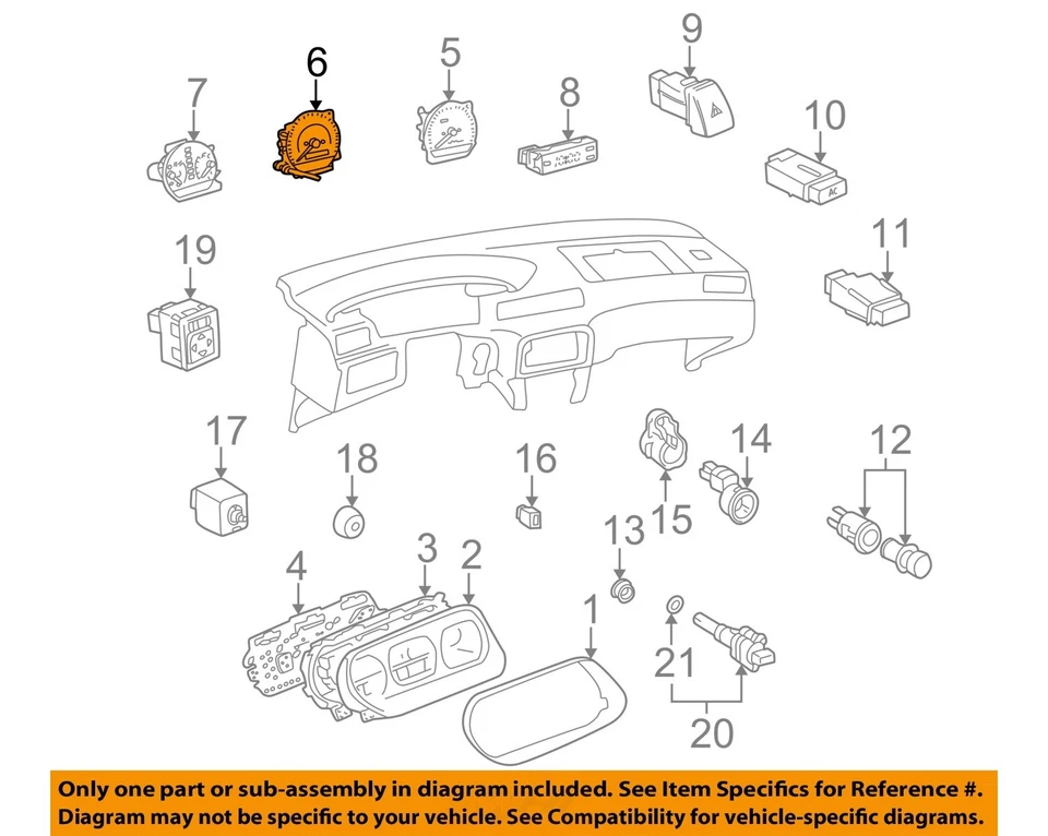 Medidor de velocímetro usado se adapta a: Toyota Camry 1997 MPH clúster con robo 4 cilindros 5S Foto 2 de 4
