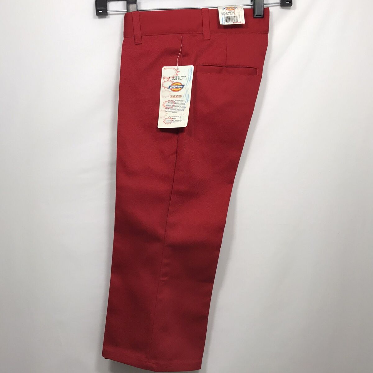 Dickies Girls Red Work Pants Youth Kids Size 8 Straight Leg Mid Rise Loose  Fit