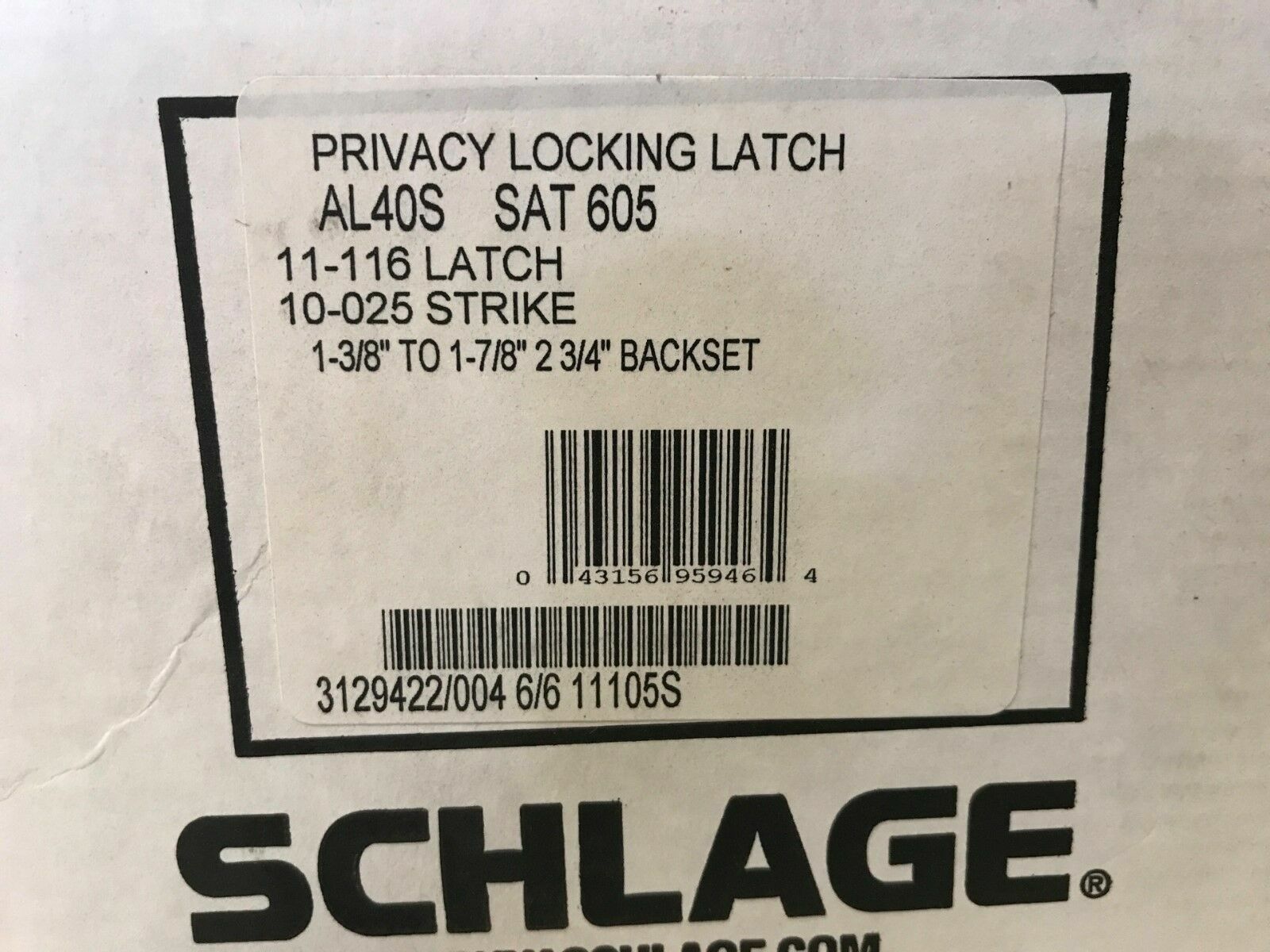 SCHLAGE AL40S SAT 605 SATURN Medium Duty Lever ,Saturn,Privacy POL ...