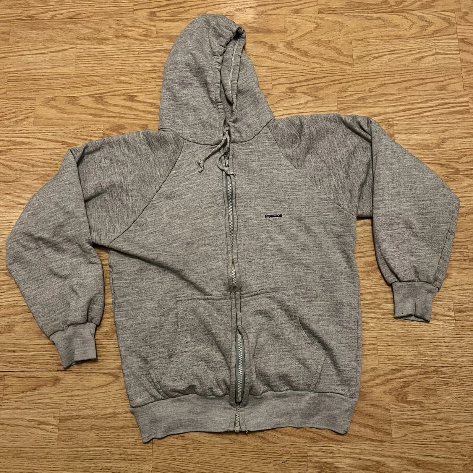 Vintage 80’s McGregor Workwear Thermal Lined Zip Hoodie LARGE