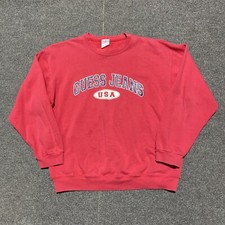 Vintage Guess Jeans Sweatshirt Men's BOXY Red Sweatshirt Georges Marciano FADED
