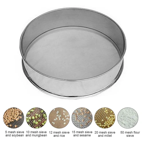 NEU 12-120 Mesh Küche Mehlsieb Rund Edelstahl Mehlsiebe Sieb zum Backen Flour DE - Bild 3 von 29
