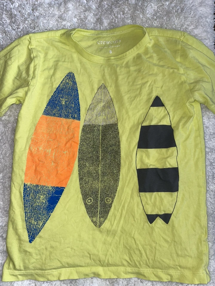 Crewcuts boys sz. 8 yellow surfboard design tee. Soft, cute - Image 4 of 4