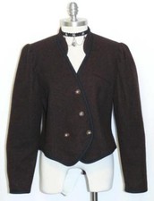 LODENFREY  BROWN WOOL Women Austria Hunting Riding Dress JACKET Over Coat 8 S