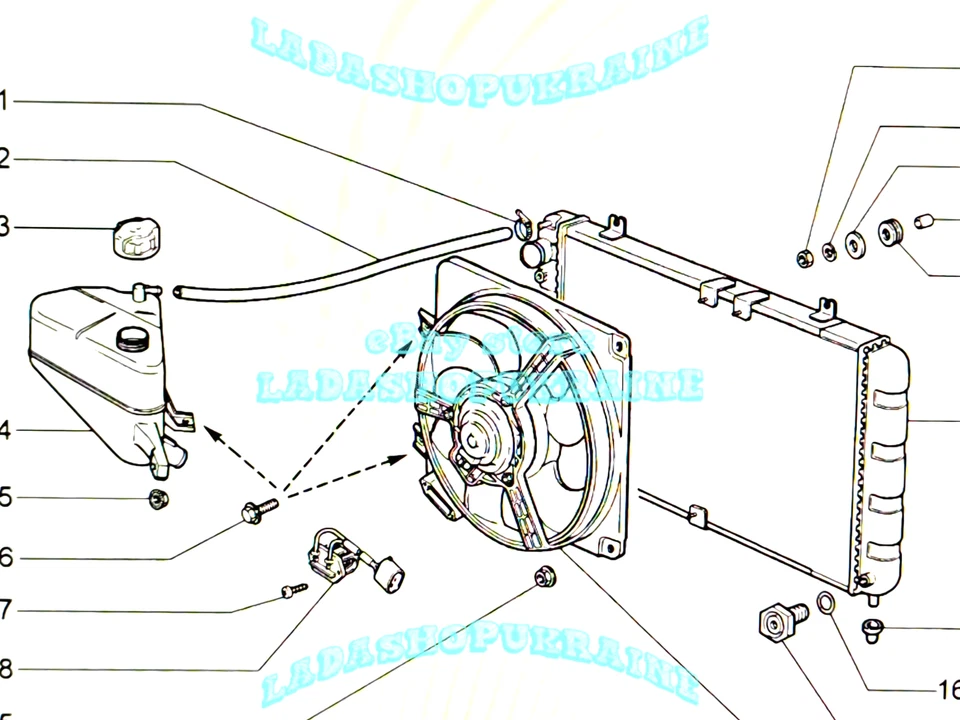 Ventilador Eléctrico LADA KALINA 1117 1118 1119 NIVA 2123 Ventilador Radiador Foto 4 de 4