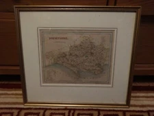 Original Dorsetshire County Map Print by J Archer, for Dugdales