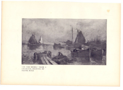 ORIG. 1895 Lithograph Frank Mura On the Memel