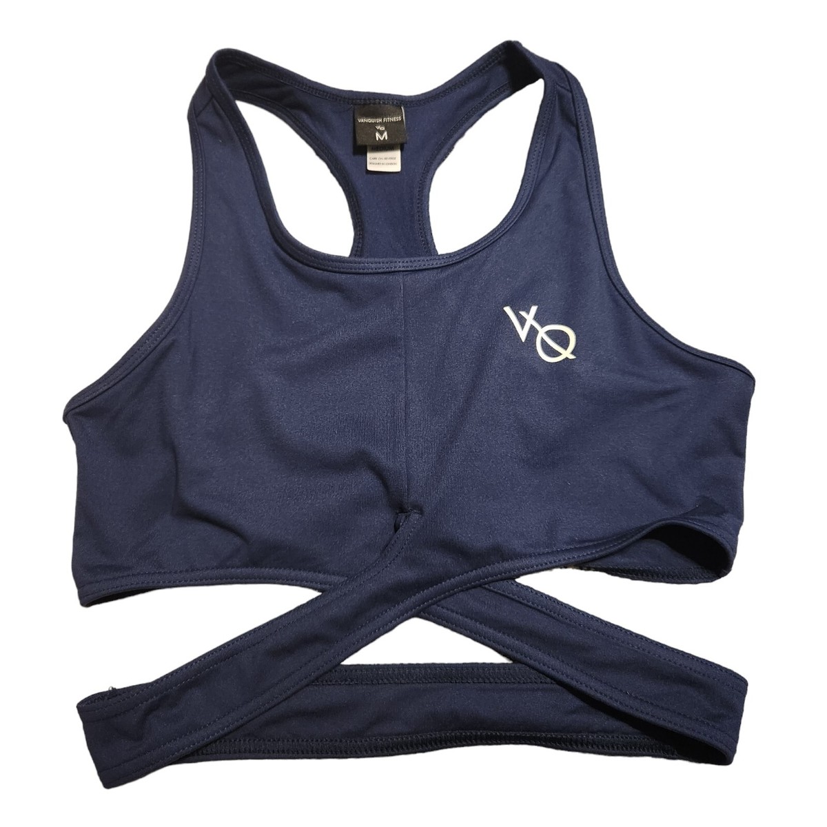 Vanquish Fitness Crop Top Blue Tank Athletic Top Women's