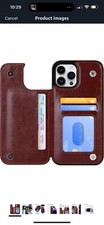 iPhone 14 Pro Max Brown Case With Flip Wallet, New