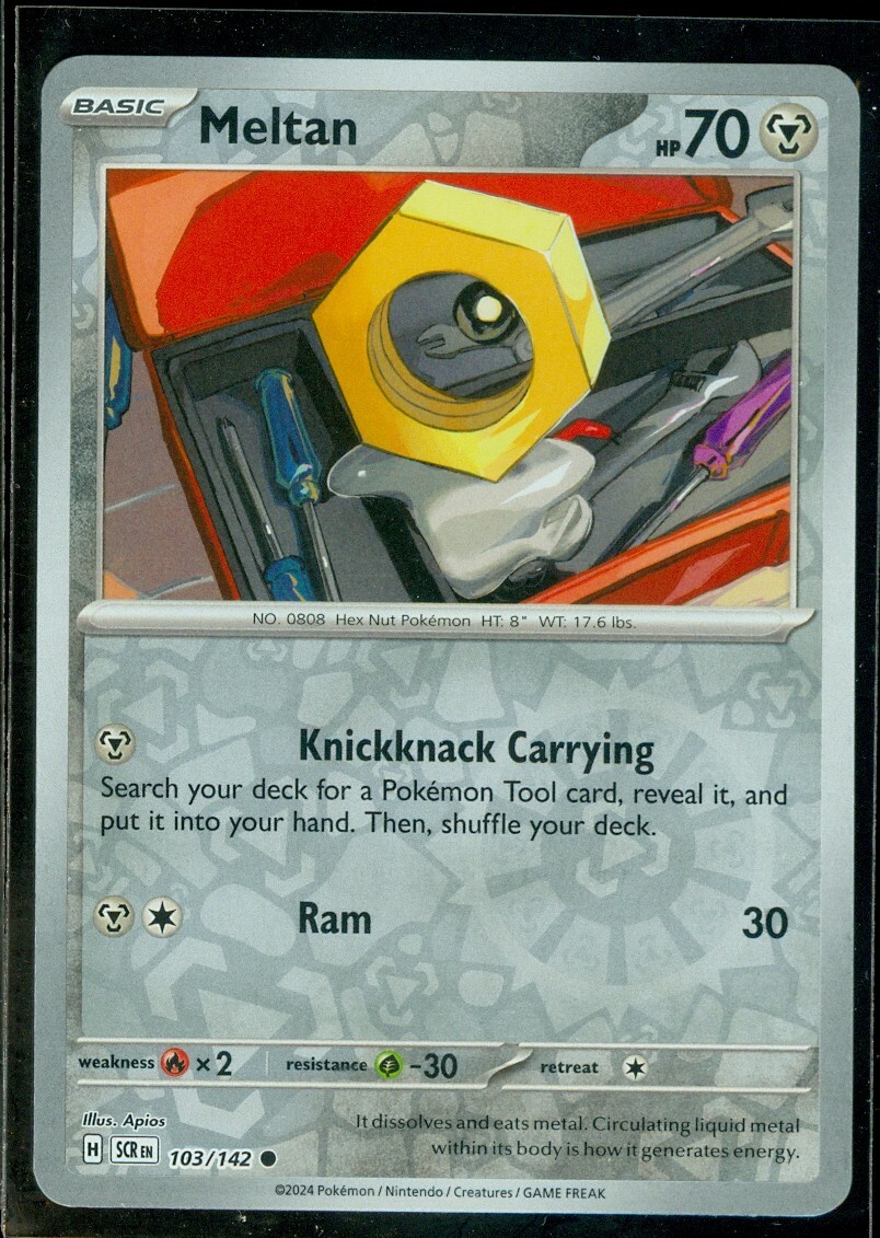 Pokemon MELTAN 103/142 - Stellar Crown - Rev Holo - - MINT