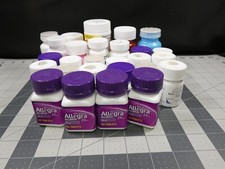 Lot 27 Used Small Medium Plastic Empty Pill Bottles Vitamins Scripts Meds