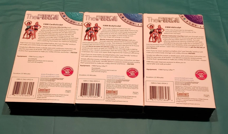 Juego de 3 VHS Ejercicio "The Firm" Escultura Cardio, Escultura Corporal y Escultura Ab Foto 2 de 3