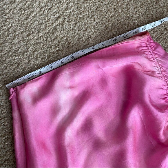 ZARA HOT PINK BARBIE SILKY RUCHE MIDI SKIRT SIZE XS Gem