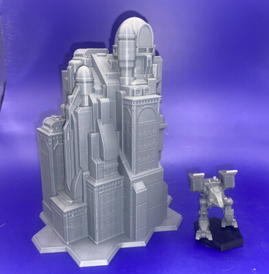 Desert High-Rise w/ Hex Base, Tabletop Game Terrain Battletech Compatible  (6mm)