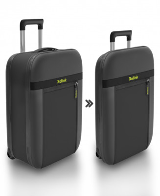 Rollink Flex Aura Cabin Fully Collapsible Suitcase Coated Wheels carry on black