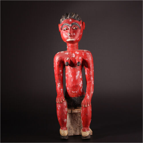 11933 Old Baule Fetish Ahnen Figure Colon Ivory Coast 46 CM - Picture 1 of 10