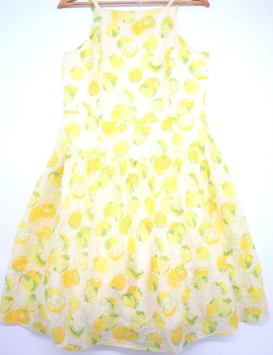 Ann Taylor Petite Lemon Sundress Size 10P Strap Babydoll Fabric Lined Summer - Picture 9 of 9