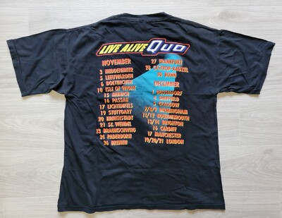 Vintage 90's STATUS QUO Live Alive Tour 1992 Original Tour T Shirt