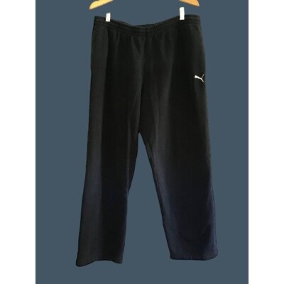 PUMA- MENS BLACK ELASTIC WAIST STRAIGHT LEG JOGGER'S SWEATPANTS SIZE LARGE