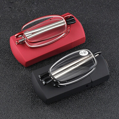 Tragbare Lesebrille Faltbar Leser Brille Sehhilfe mit Etui +1.0 1.5 2.0 3.0 4.0