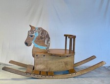 Heirloom Amish Made Solid Maple Wooden Rocking Horse - Hand-painted  Signed