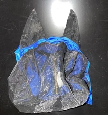 SCHNEIDERS BLUE ZIP LARGE PONY FLY MASK WITH EARS MESH & LYCRA