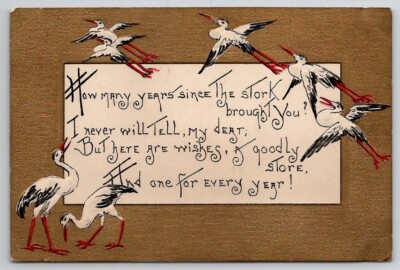 How Many Years Since The Stork Brought You 1911 To Hinsdale MA Postcard W29