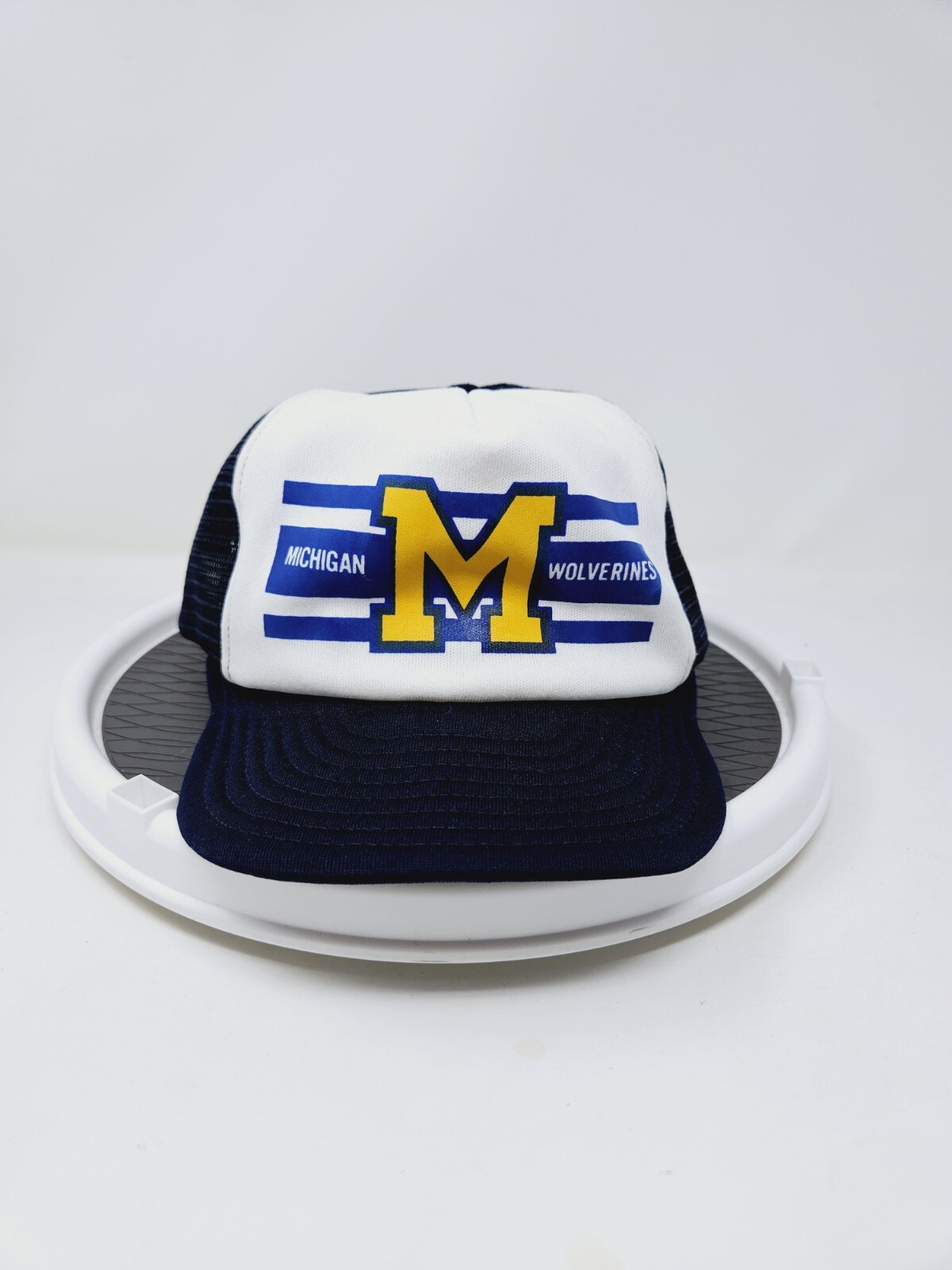 Vintage Michigan Wolverins Mesh Trucker Snapback Hat 80s Used FAST SHIPPING