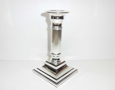 Kerzenst&auml;nder versilbert 15 cm hoch mit Faden-Design - neu
