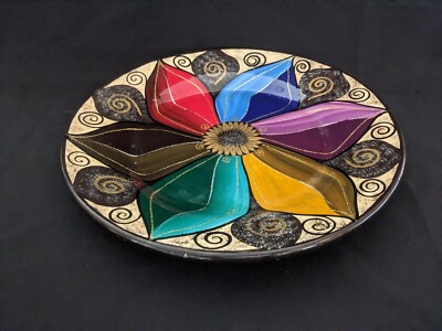 Large Floral Serving Platter, Hanging Dish, Flower, 15'' Fertility Plate
