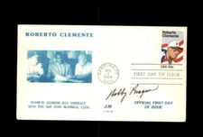 Bobby Bragan Signed 1984 FDC Roberto Clemente Cache First Day Cover Autograph