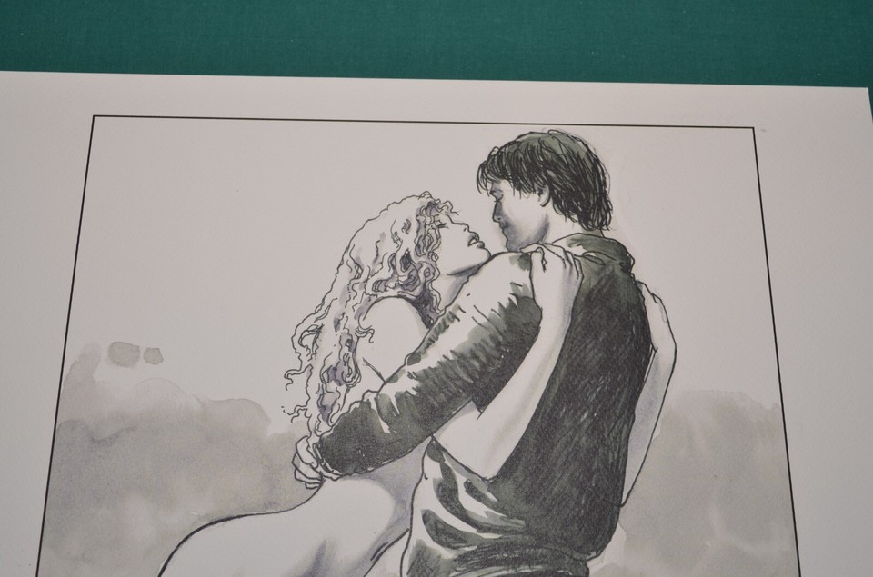 Milo Manara graphic signed 30x40 cm on fine cardboard Comic Art