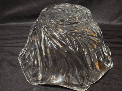 Vintage Heavy GORHAM Cut Crystal 10” STAR BLOSSOM Fruit Bowl - Swirl Pattern - Picture 4 of 4