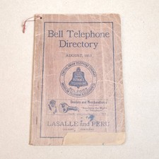 1913 Bell Telephone Directory Lasalle And Peru Illinois Antique Publication