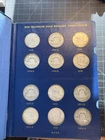 35x USA Silver Franklin Half Dollars 1948-63 Complete Set Whitman Album