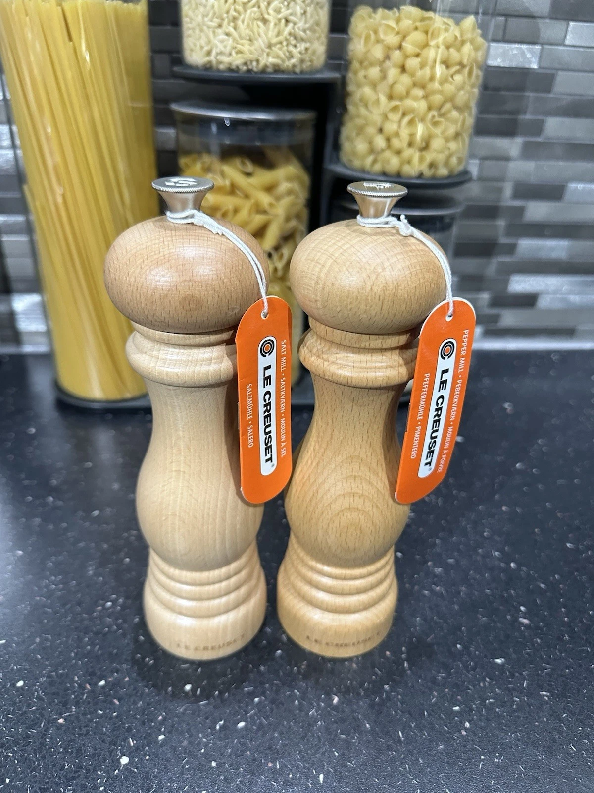 Le Creuset New Ceramic Beechwood 21cm Salt & Pepper Mill Set RRP £86