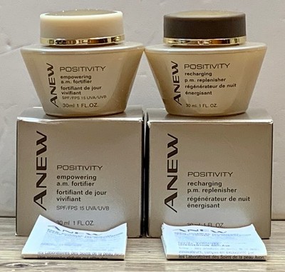 Avon Anew Positivity A.M. & P.M. Fortifier Cream Set 1 fl. oz. Sealed New In Box