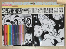 Color Your Own Fuzzy Poster Assortment - Party Favors - Arts Crafts -27 Pieces