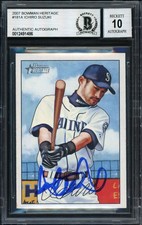 Ichiro Suzuki Auto Signed 2007 Bowman Heritage Card 181 Mariners Auto 10 Beckett