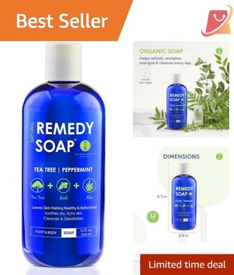 12 oz Tea Tree Body Wash with Peppermint Aloe Coconut Eucalyptus Men Women